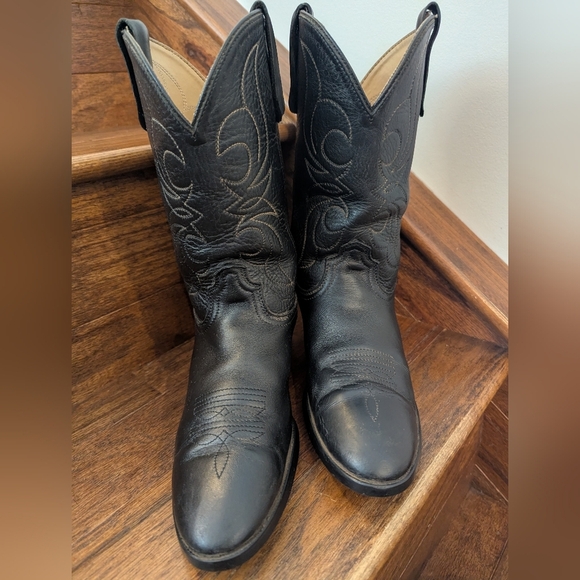 Dan Post women's leather cowboy boots. Black Women's Size 5 - Picture 9 of 15